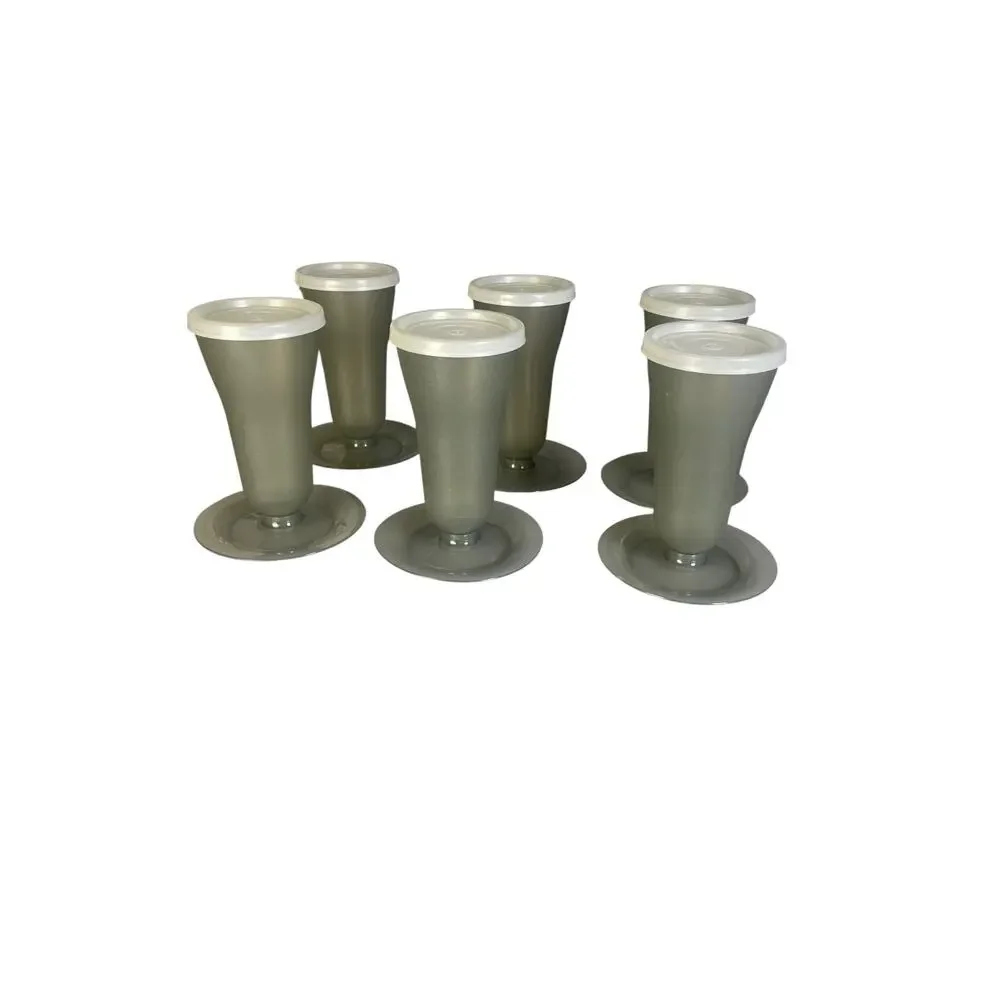 Vintage Tupperware Gray Dessert Parfait Cups Quantity: 6